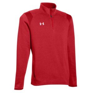 Men's Red Under Armour Hustle Fleece 1/4 Zip Pullover